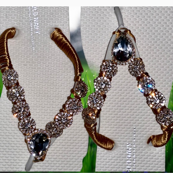 Crystal Beach Flip Flops/sandals, Rhinestone Bling Shoes Size 5 1/2- 6 Old Navy - Picture 12 of 15